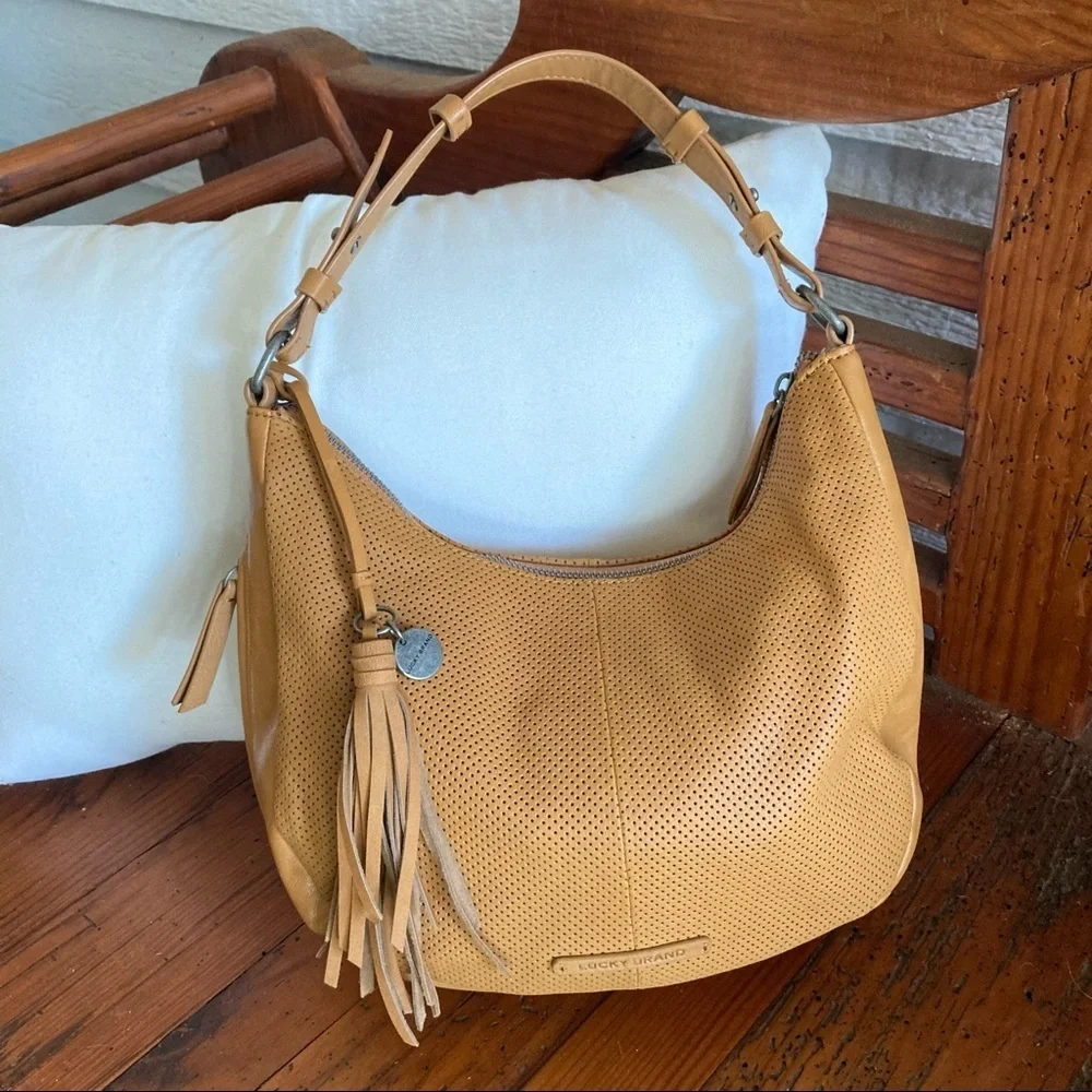 Lucky Brand | Ebon Vachetta Perforated Hobo Purse - Picture 4 of 16
